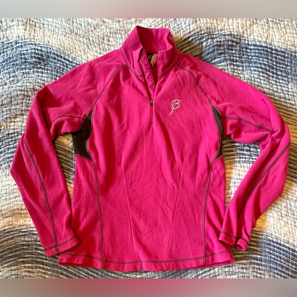Bjorn Daehlie pink black fleece pullover half zip sweater size medium